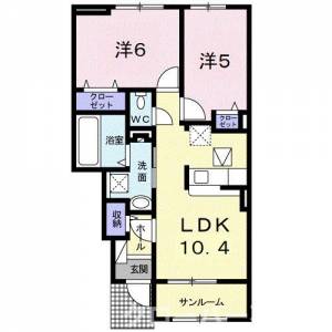 サン・ルミエールＡ 104の間取り画像