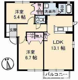 ハピネス A棟 101号室の間取り画像