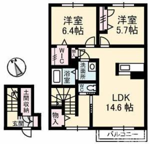 ビラージュ サンク 202号室の間取り画像