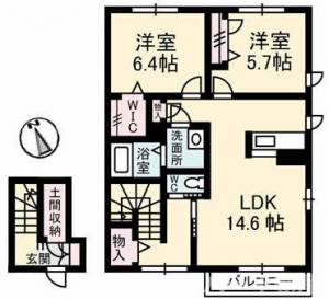 ビラージュ サンク 201号室の間取り画像