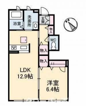 プロヌーブ原田町 B棟 102号室の間取り画像