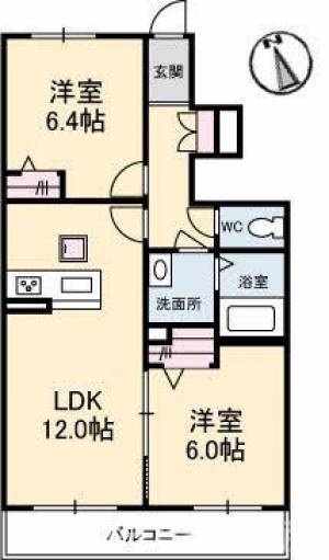 メゾン・プレジール津森Ⅱ 102号室の間取り画像