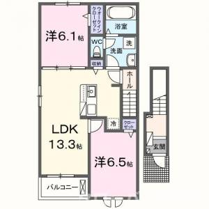 シュシュメゾン　Ⅰ 201の間取り画像