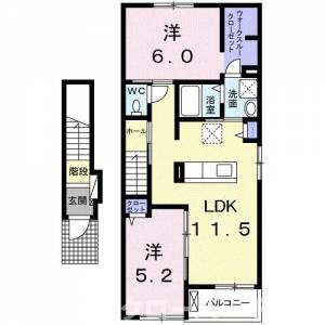 ディアコート川津　Ⅰ 203の間取り画像