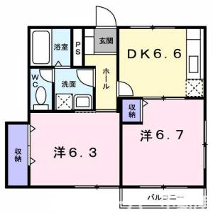 ベルメゾン　Ｂ 101の間取り画像