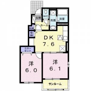 レジデンス昭和町Ⅲ 101の間取り画像