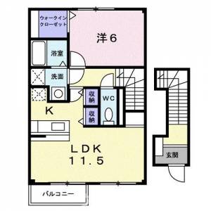 サウス郡家　Ａ 202の間取り画像