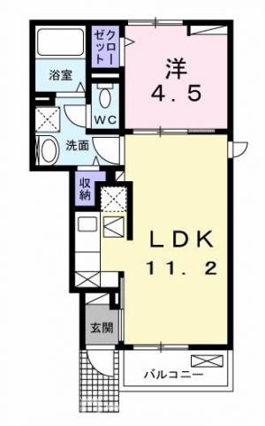 サザンクロス上吉田　Ⅱ 102の間取り画像