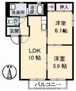 グリーンフィールズ A棟 102号室の間取り画像