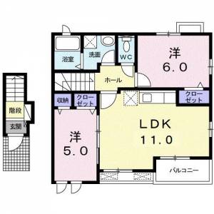 ハーヴェスト袖村　Ｃ 202の間取り画像