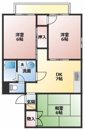 サンハイツ宮川 B201の間取り画像