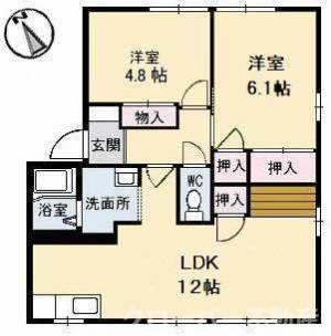 コスモタウン森岡 B棟 205号室の間取り画像