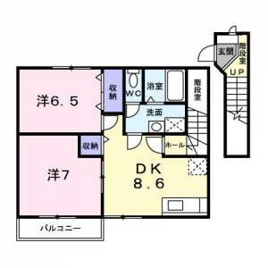 ハーモニーハイツ横井 204の間取り画像