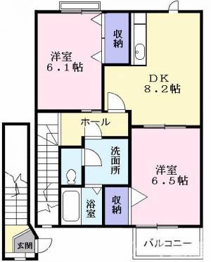 コスモハイツ　Ａ 203の間取り画像