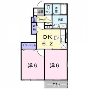 福島コーポラスⅣ 101の間取り画像