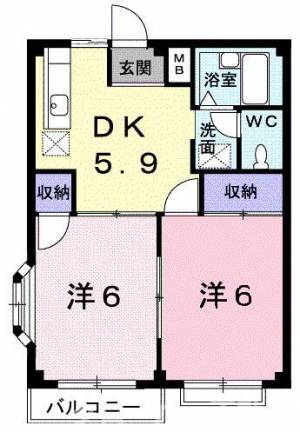 エルディムひばり 203の間取り画像