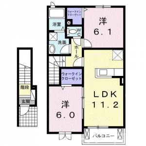 クラール土器西Ａ 204の間取り画像