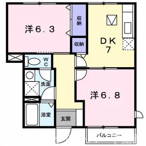 カンフォタブル　クォーター 102の間取り画像