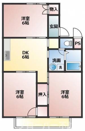 アイネスト城辰南 B102の間取り画像