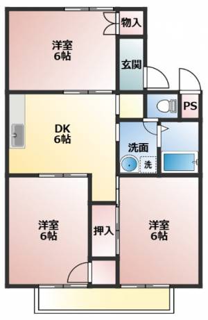 アイネスト城辰南 B202の間取り画像