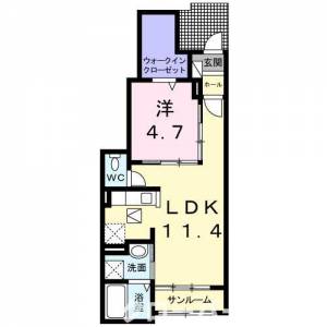 ルーベル柞原　Ⅱ 102の間取り画像