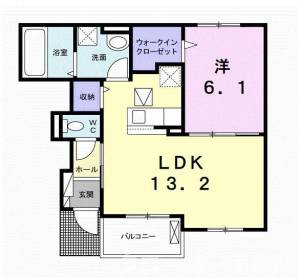 エスポワール谷町　Ａ 102の間取り画像