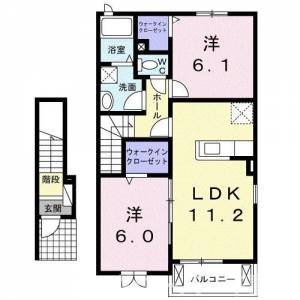 クラール土器西Ａ 205の間取り画像