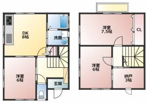 グリーンハイツ植田Ⅱ K-8の間取り画像