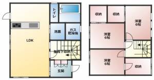 トロワ久米町 Bの間取り画像