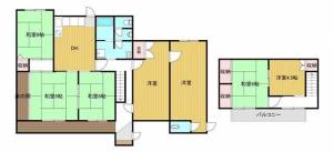 中府町岩井借家 戸建の間取り画像