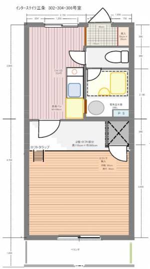 インターステイツ三条 【リノベ】３０７号室の間取り画像