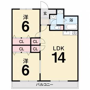 ドミールサニー長尾 202の間取り画像