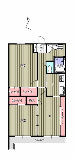 ハイツかざしが丘 202号の間取り画像