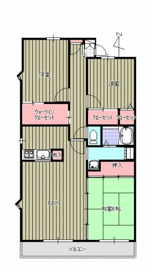 ハイツかざしが丘 404号の間取り画像