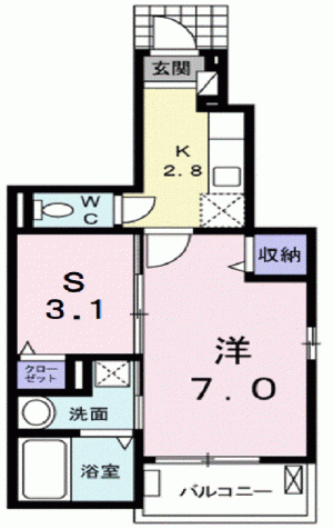 ミルネハイツ3 101号室の間取り画像