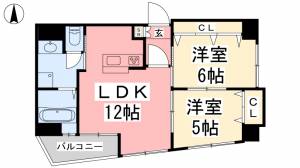 ブロッサム道後 6階 の間取り画像