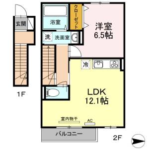 フルール中村 2階 の間取り画像