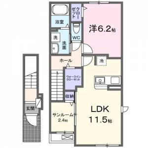 ボネール　Ｍ 2階 の間取り画像