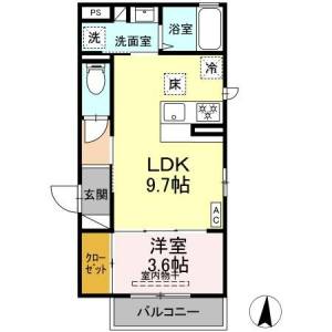 カトレアⅦ 1階 の間取り画像