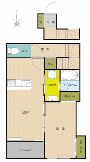 バルタージュ一里木 2階 の間取り画像