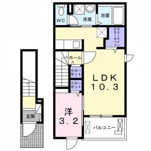 ハルカス　Ⅰ 2階 の間取り画像