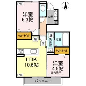 エトワール　C棟 1階 の間取り画像