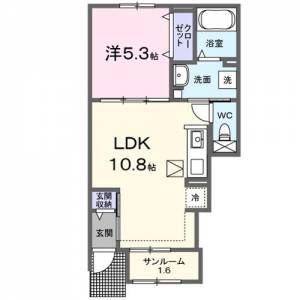 ルーベル北方Ⅳ 1階 の間取り画像