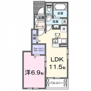 ルーベル北方Ⅴ 1階 の間取り画像