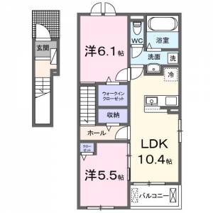 ルーベル北方Ⅴ 2階 の間取り画像