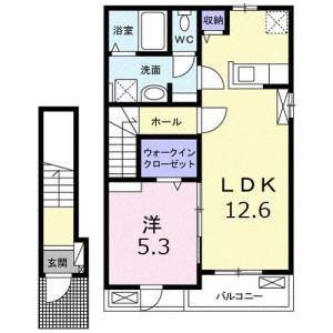 松山インター　ヴィラ　東石井 2階 の間取り画像