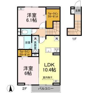 トリシア西石井 2階 の間取り画像