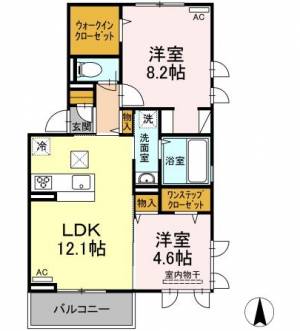 プレジデント持田　B棟 1階 の間取り画像