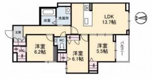 シャーメゾンステージ古川西　B棟 3階 の間取り画像