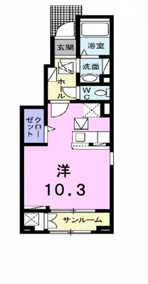 サンローレル 1階 の間取り画像